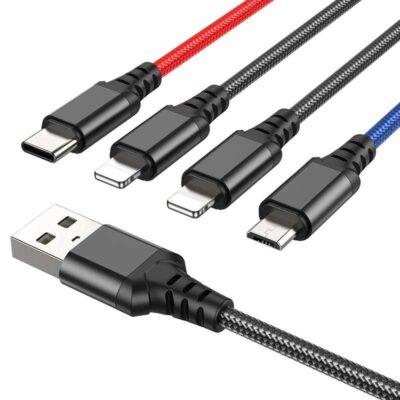 X76 4-in-1 Super charging cable(Type-C+Type-C+iP+Micro)