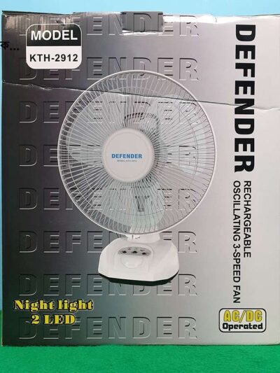 Defender DF 2912 Rechargeable Fan, 12 Inch